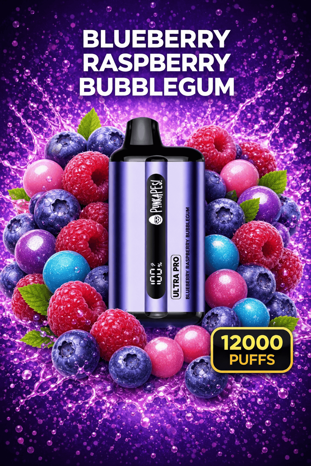 BLUEBERRY RASPBERRY BUBBLEGUM - PUNKAPES ULTRA PRO 12,000